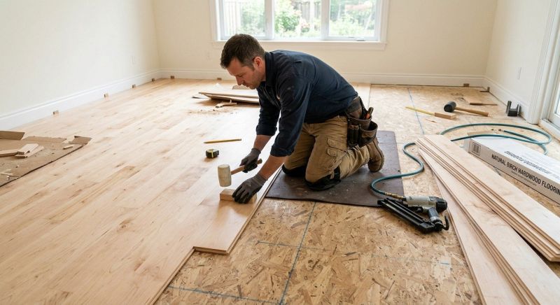 Birch Floor Installation in Acton, MA