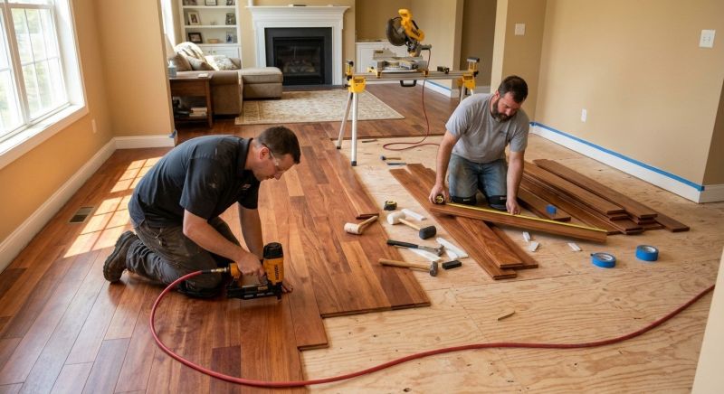 Cherry Floor Installation in Framingham, MA
