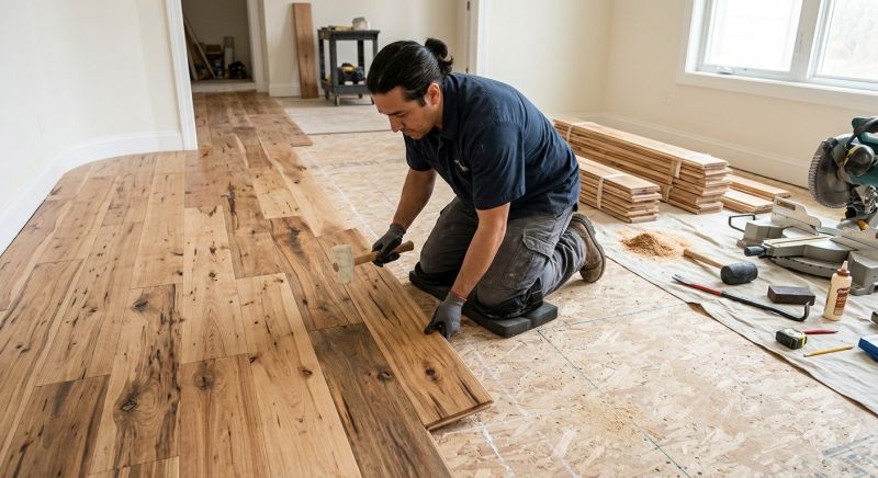 Hickory Floor Installation in Acton, MA