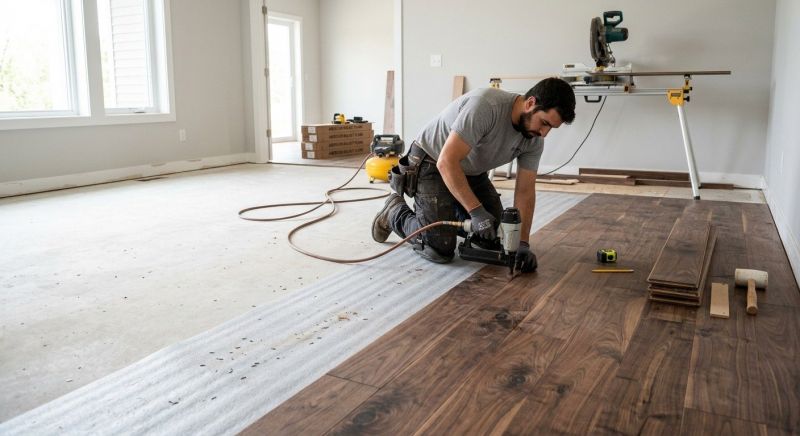 Walnut Flooring Installation in Acton, MA