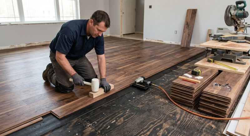 Walnut Flooring Installation in Acton, MA